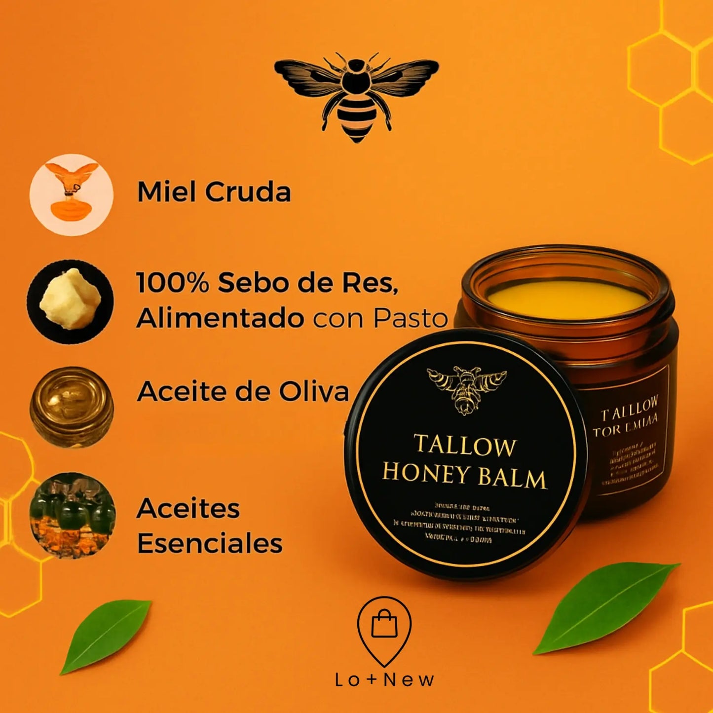 Bálsamo de Tallow y Miel – Hidratante Multiuso
